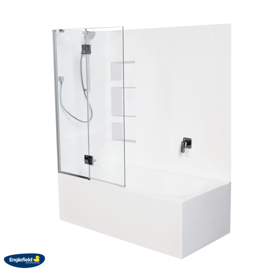 Englefield Evora Freestanding Shower Over Bath Combo with Split Bath Screen