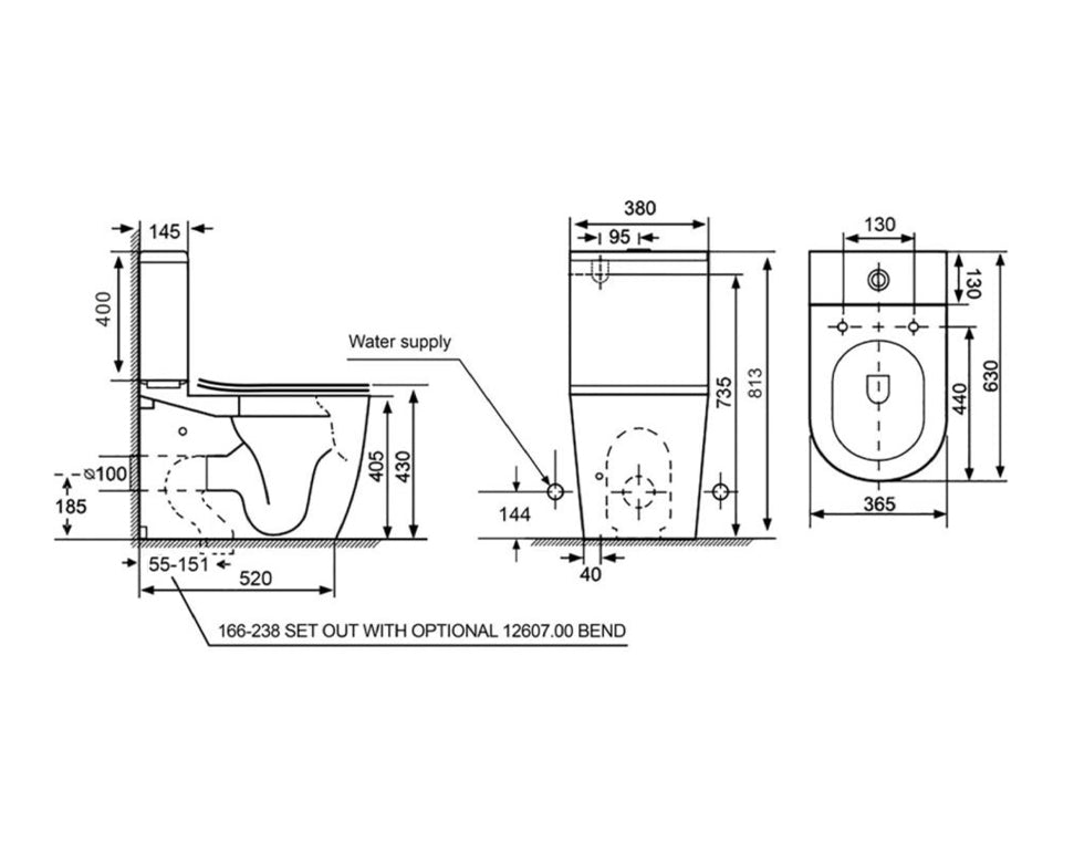 Elementi Uno CC Back to Wall Toilet Suite