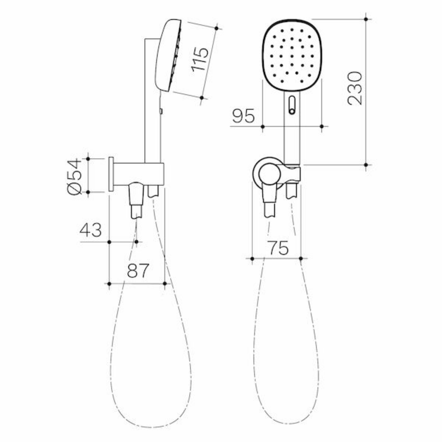 Caroma Contura II Hand Shower | Available in 5 Colours