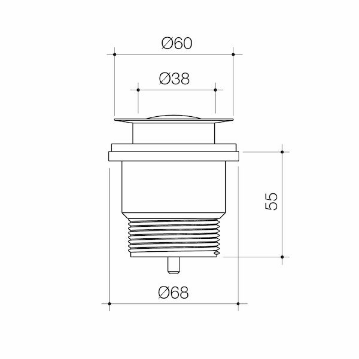 Caroma Bath/Basin Pop Up Plug & Waste Compact | Available in 6 Colours