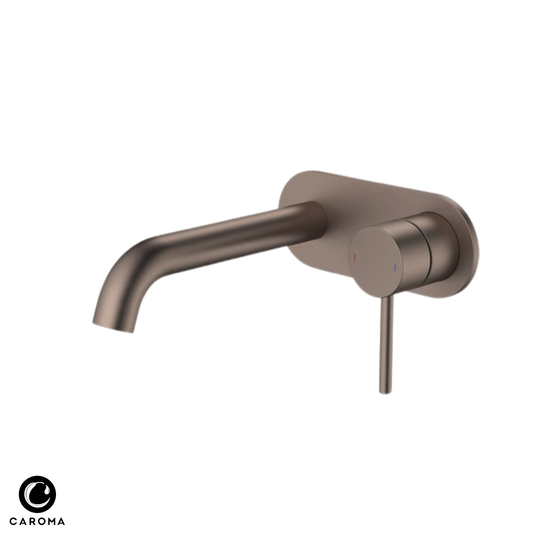 Caroma Liano II Wall Basin/Bath Mixer (Rounded Cover Plate) 175mm - Available in 6 Colours