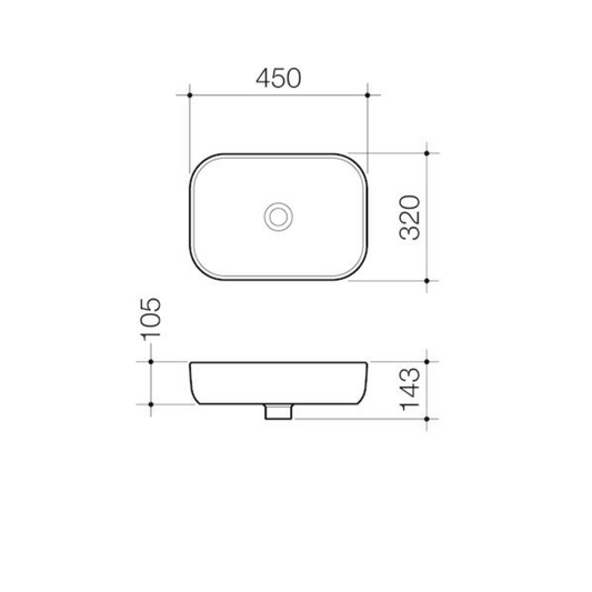 Caroma Luna Above Counter Basin | 450 x 320mm