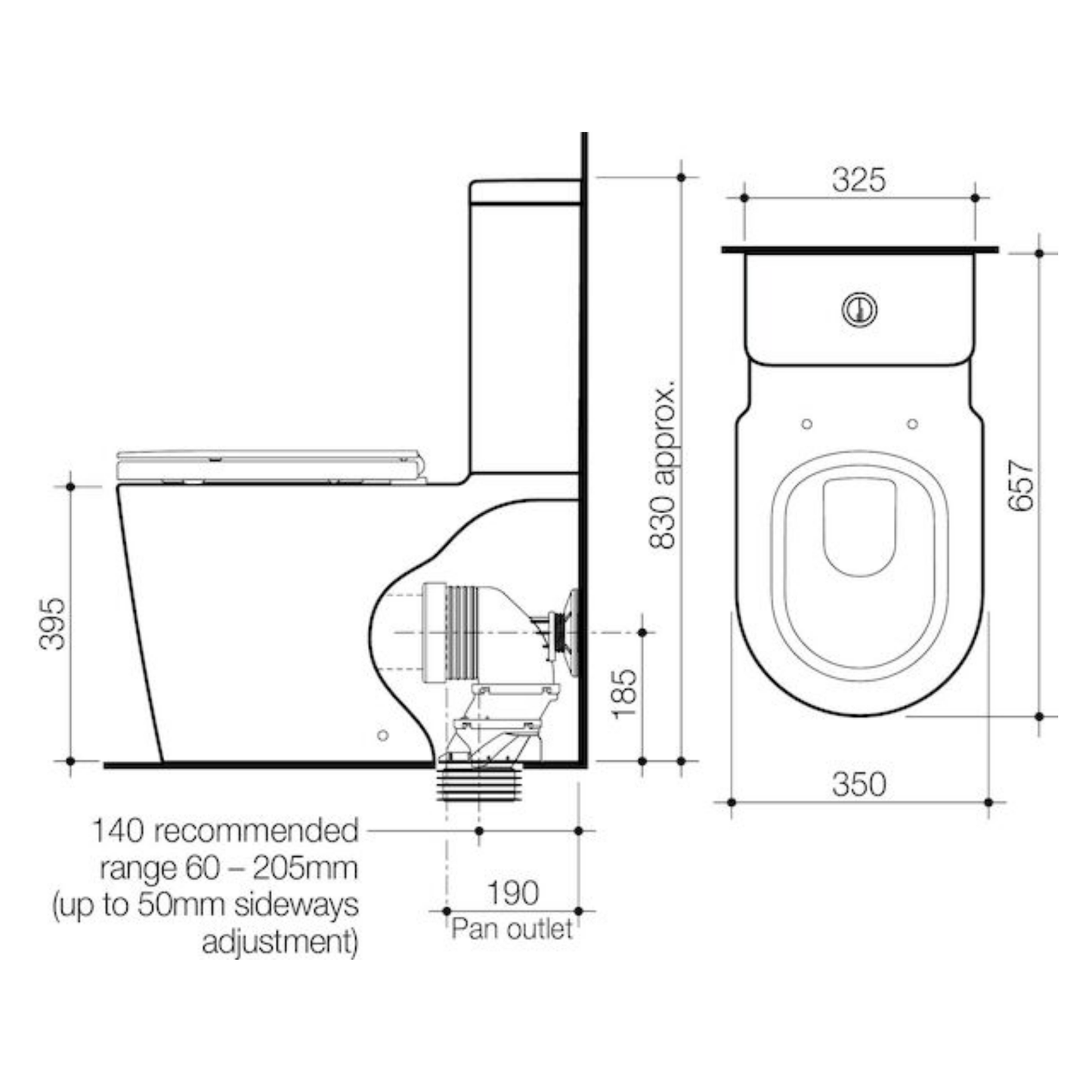 Caroma Liano CleanFlush Wall Faced Close Coupled Toilet Suite
