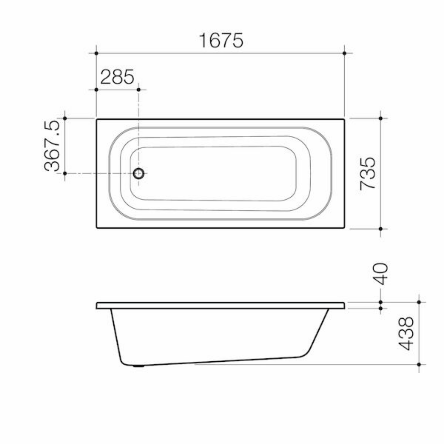 Caroma Luna Island Bath 1675mm