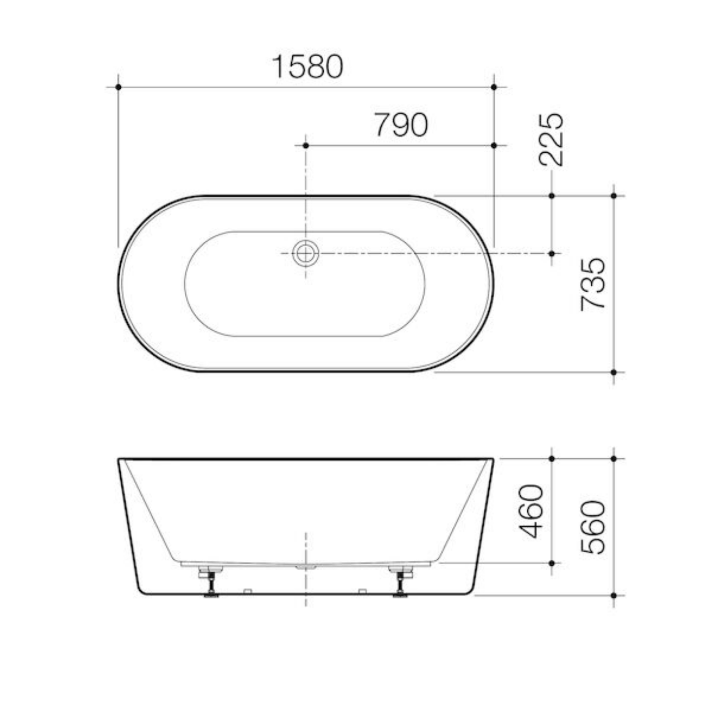 Caroma Urbane II Freestanding Bath 1600mm