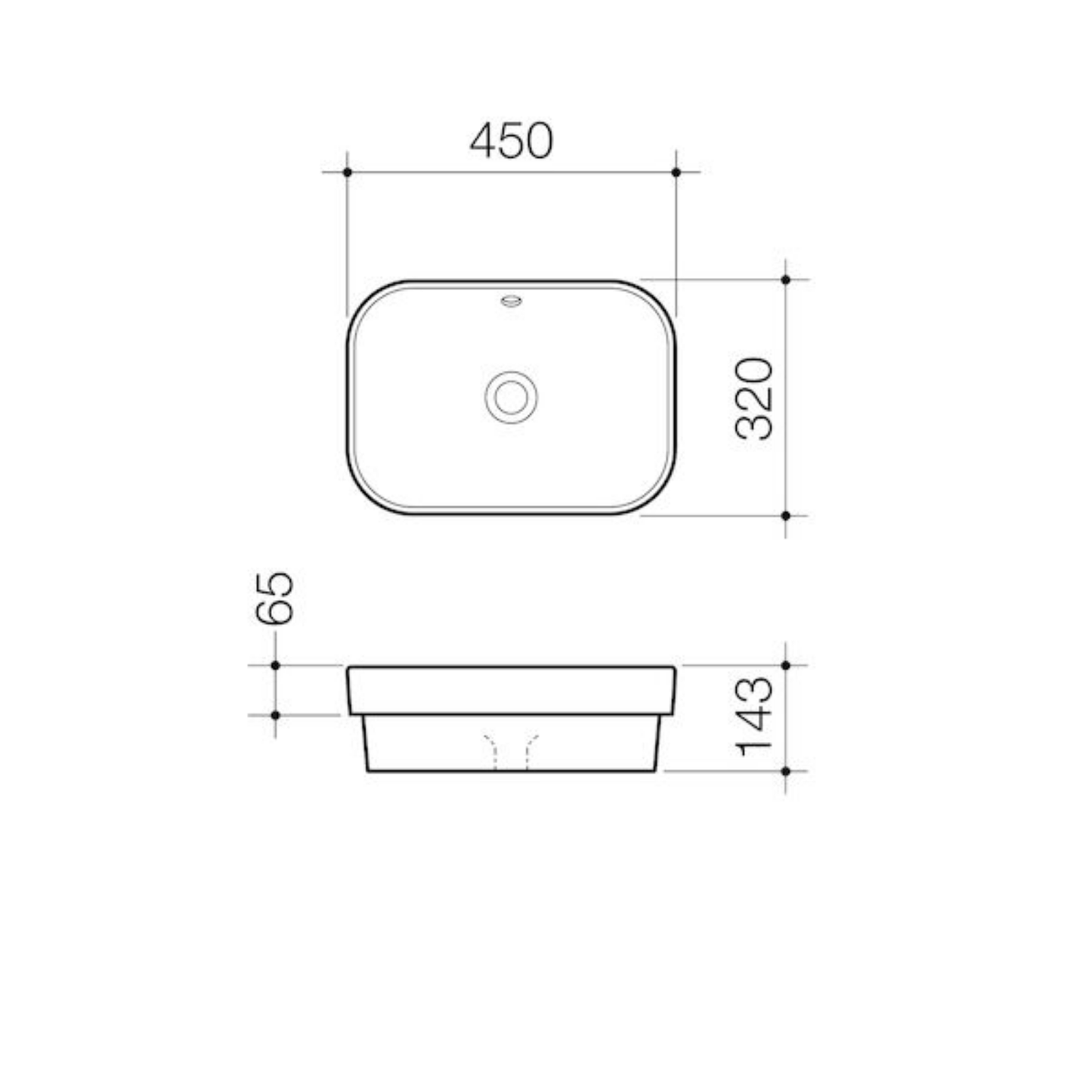 Caroma Luna Inset Basin | 450 x 320mm