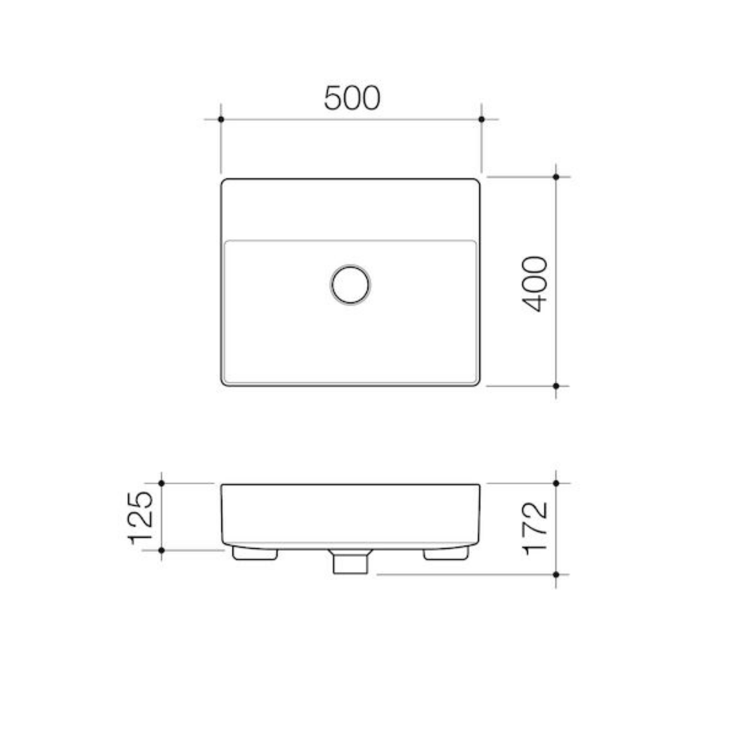 Caroma Urbane II Semi Recessed Basin | 500 x 400mm