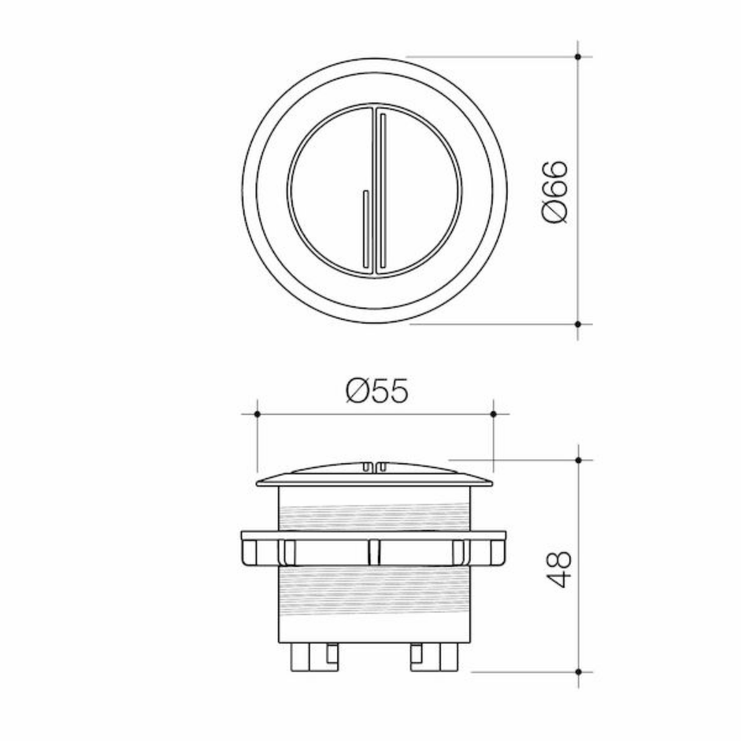 Caroma Bezel/Button Round Metal | Available in 6 Colours