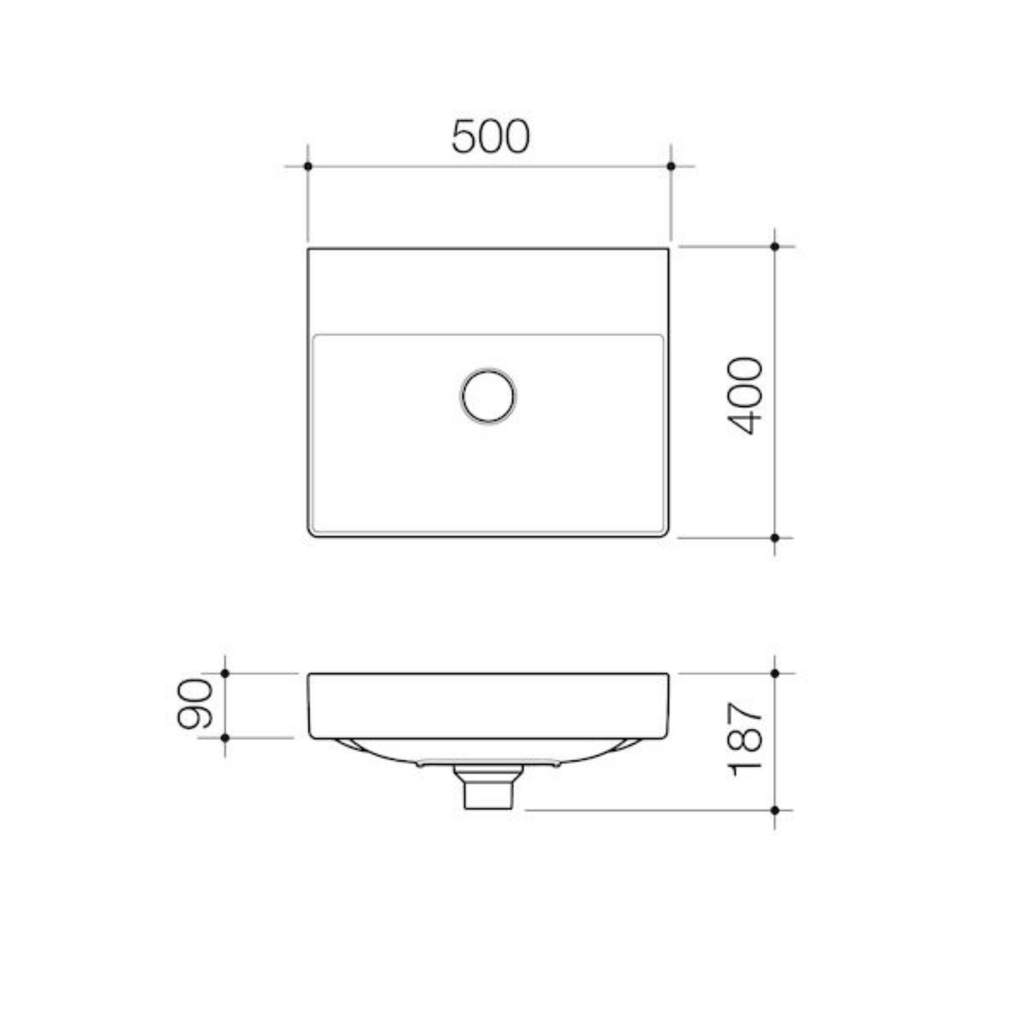 Caroma Urbane II Wall Basin | 500 x 400mm