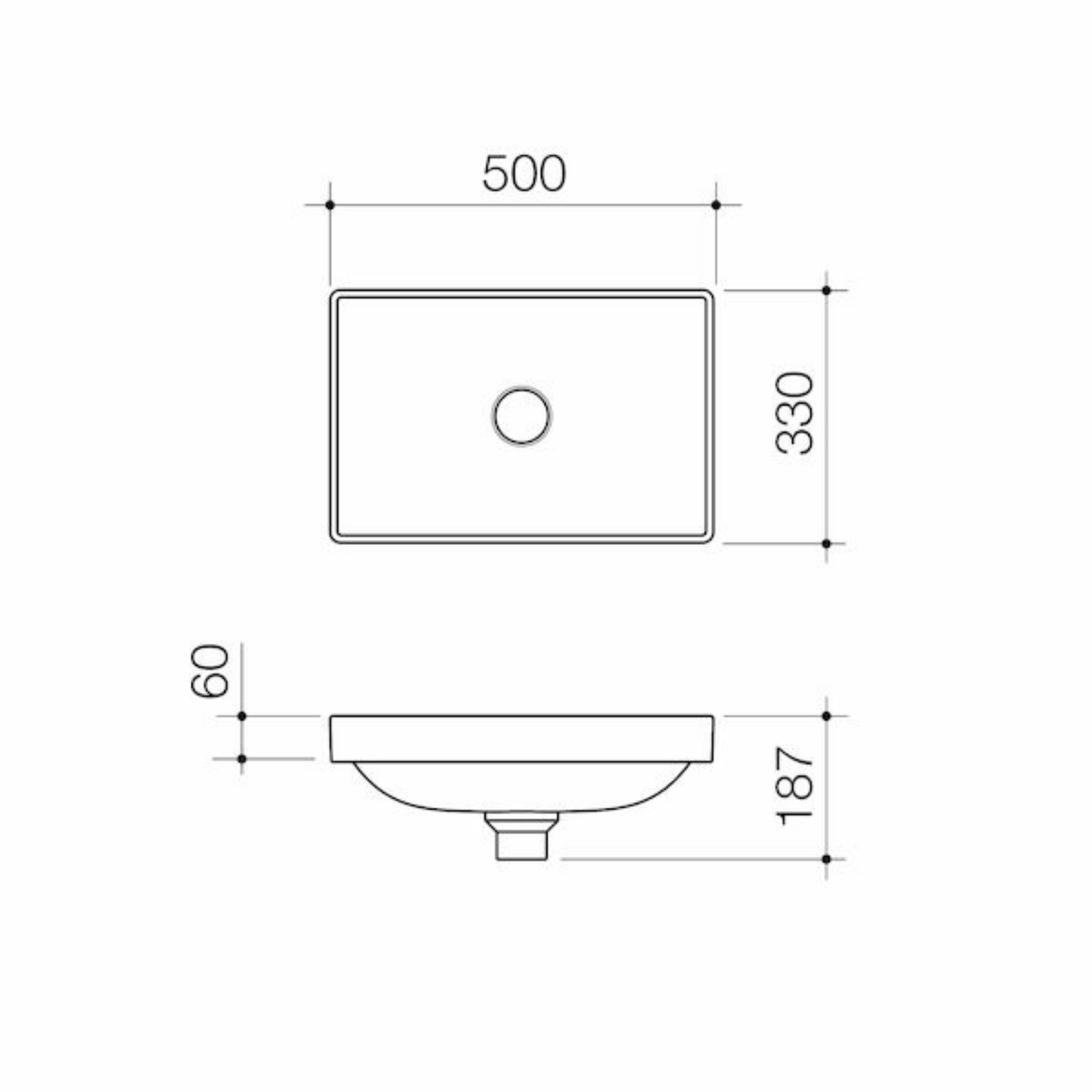 Caroma Urbane II Inset Basin | 500 x 330mm