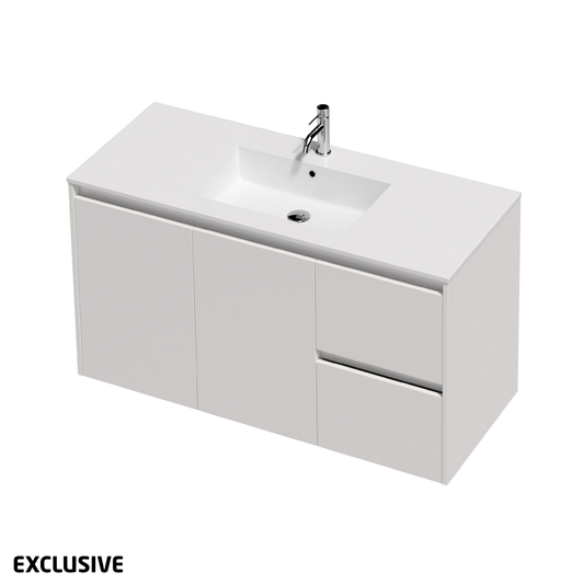 Bella 2 Door 2 Drawer Wall Hung Vanity - 2 Sizes / 17 Colour Options