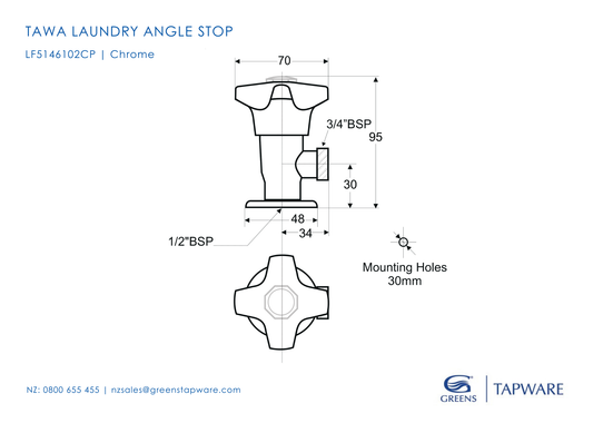 Tawa Laundry Angle Stops