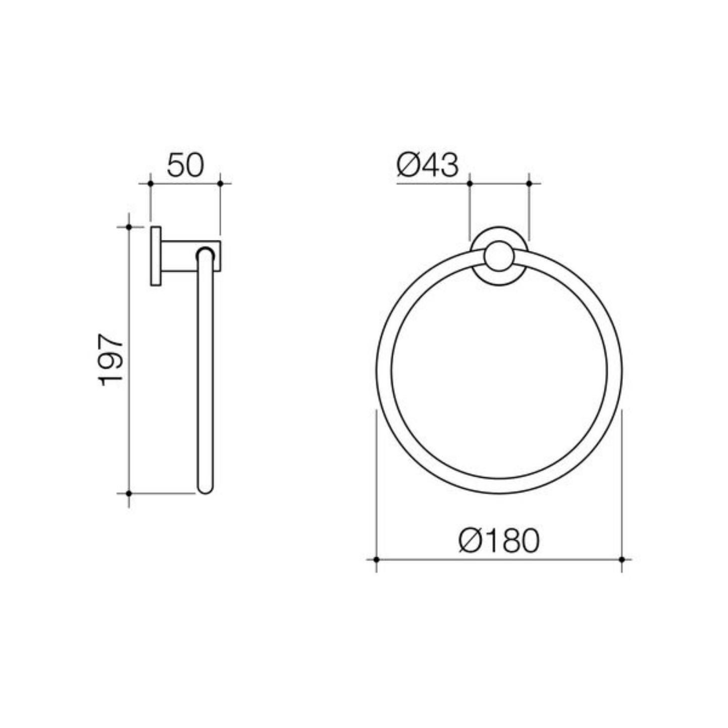 Caroma Liano II Towel Ring | Available in 6 Colours