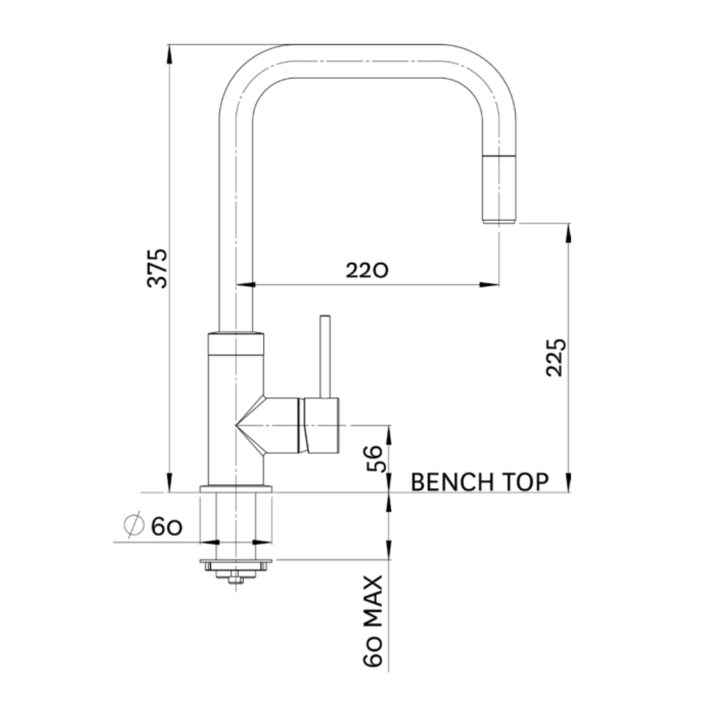 Methven Minimalist Urban Pull Out Sink Mixer - Chrome