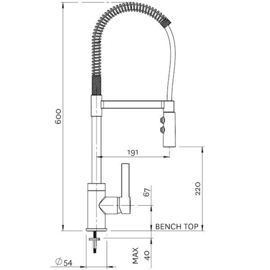 Methven Culinary Gaston Pull Down Sink Mixer | Chrome