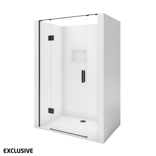 Scenic 3-Sided Hinged Shower 1200mm x 900mm - 2 Wall / 2 Colour Options