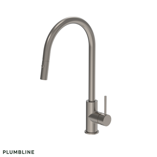 Plumbline Tube Kitchen Mixer with Pull Out Spray - 5 Colour Options