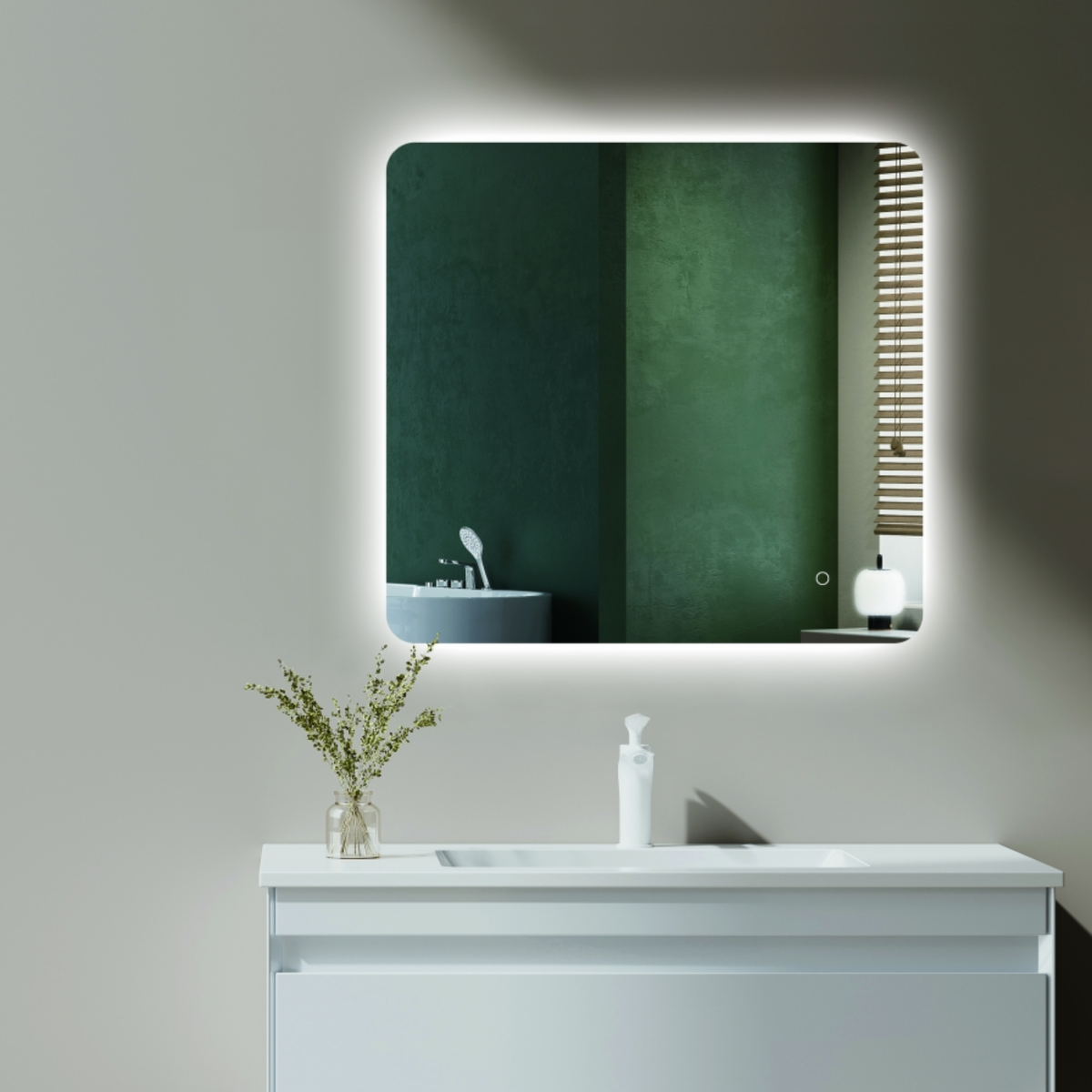 Heirloom Luminor Rectangular Backlit Demister Mirror | 750 x 700mm