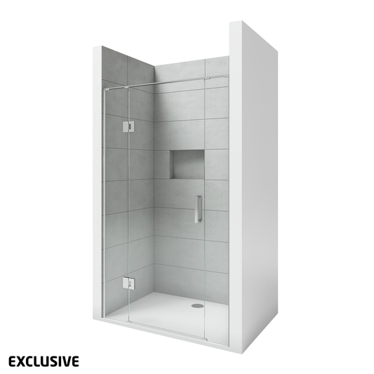 Scenic 3-Sided Hinged Tiled Shower 1200 x 900mm | Available in 2 Colours