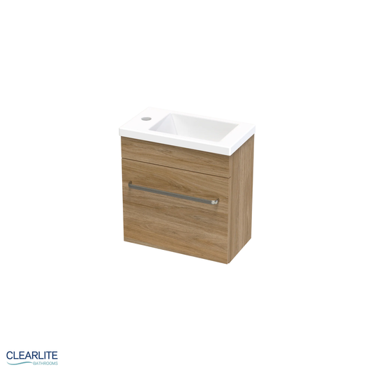 Clearlite Pacific Hand Basin Wall Hung Vanity 400mm - 3 Colour Options