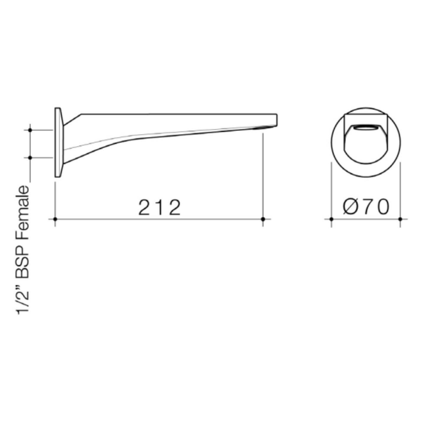 Methven Maku MK2 Wall Mounted Bath Spout | Available in 3 Colours