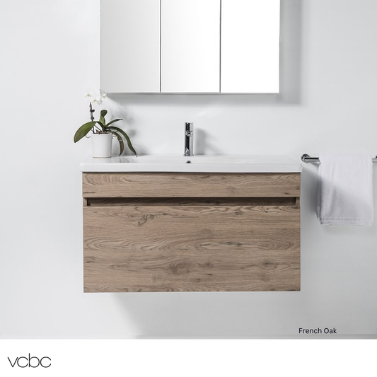 VCBC Soft 1 Drawer Wall Hung Vanity 1000mm | Available in 13 Colours