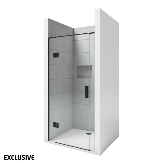 Scenic 3-Sided Hinged Tiled Shower - 3 Sizes / 2 Colour Options