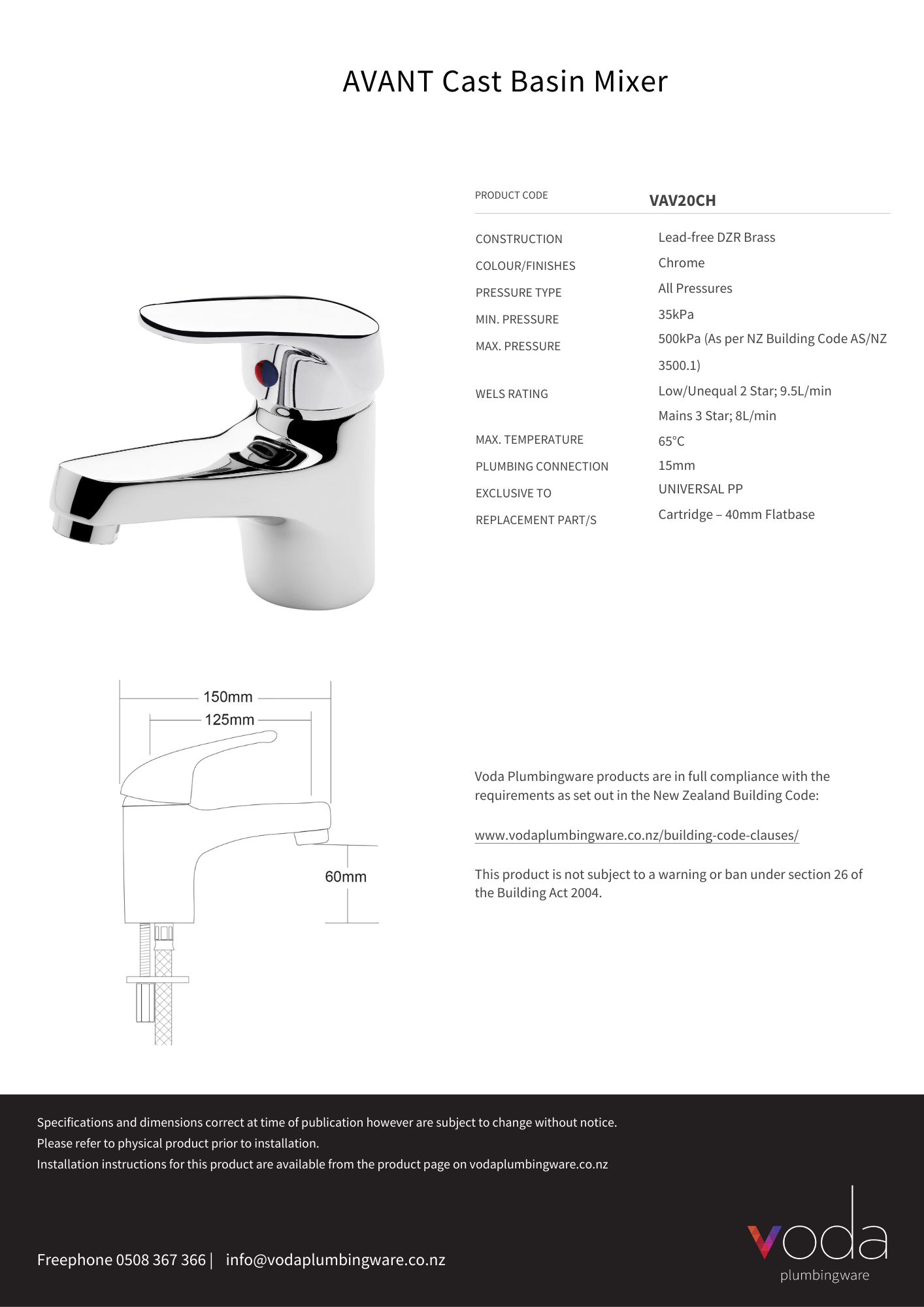 Avant Basin Mixer - Chrome