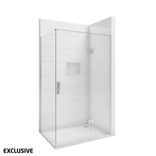 Scenic 2-Sided Hinged Shower 1200mm x 900mm Right Hand - 2 Wall / 2 Colour Options