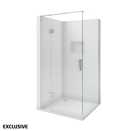 Scenic 2-Sided Hinged Shower 1000mm x 1000mm - 2 Wall / 2 Colour Options