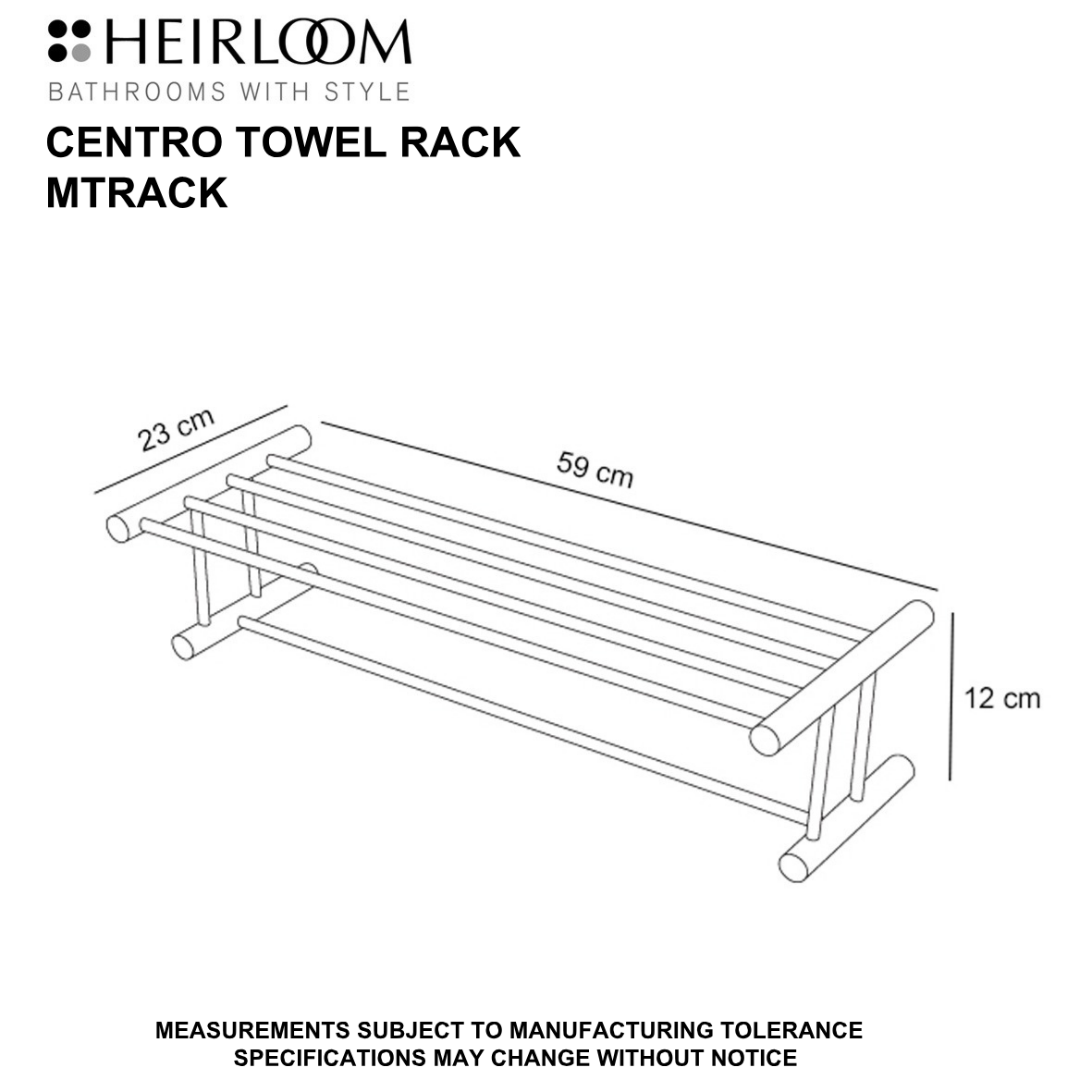 Heirloom Centro Towel Rack - Chrome