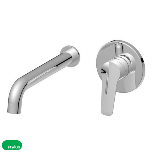 Stylus Basis R4 Wall Basin/Bath Mixer 220mm - 3 Colour Options