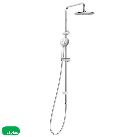 Stylus Basis Round Rail Shower with Overhead - 3 Colour Options
