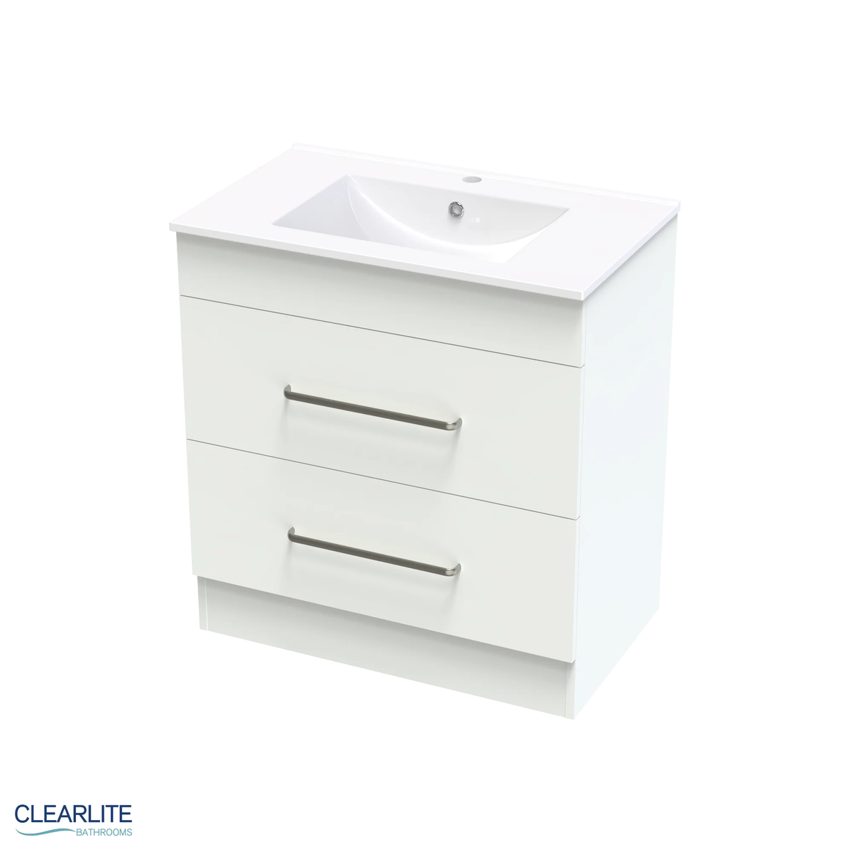 Clearlite Pacific Double Drawer Floor Standing Vanity 750mm - Available in 3 Colours