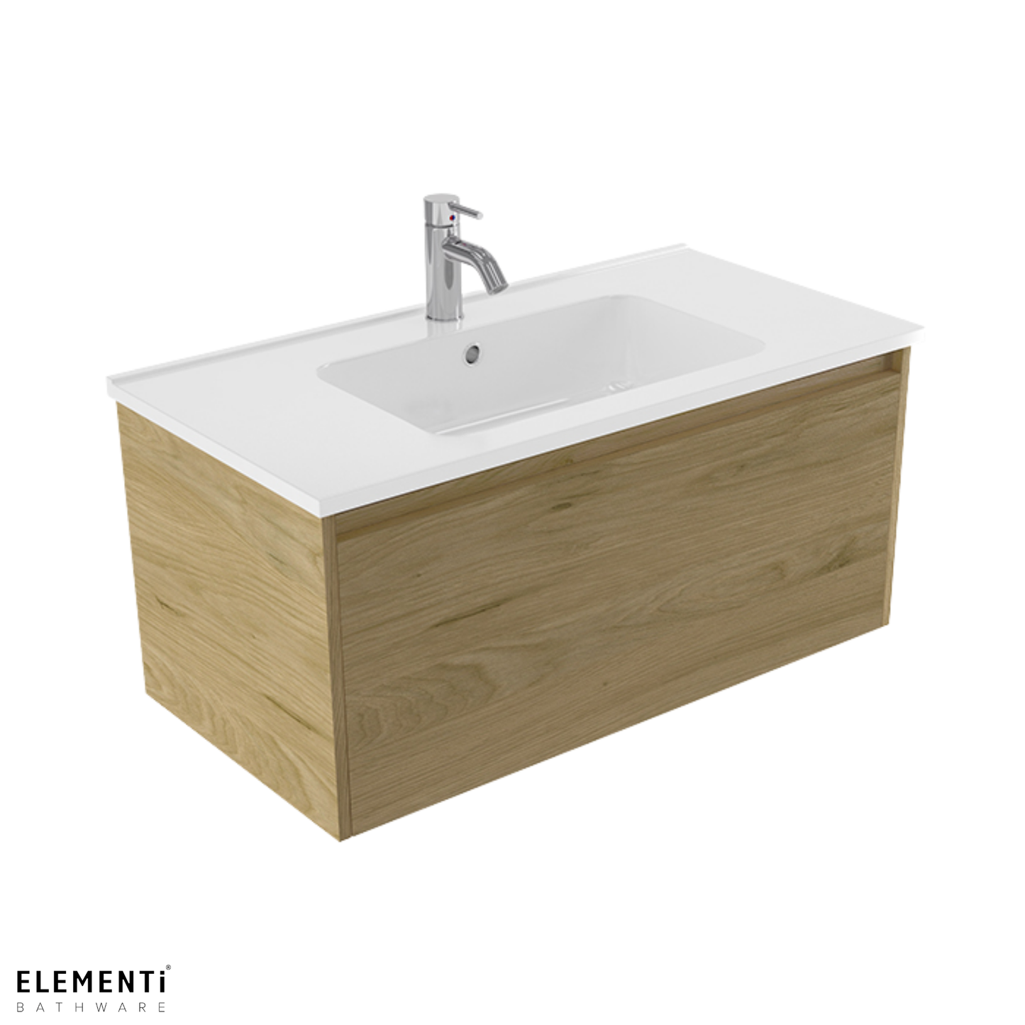 Elementi Novara 1 Drawer Wall Hung Vanity 900mm | Available in 11 Colours