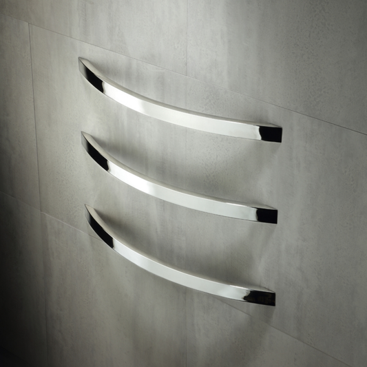 Heirloom Strata Studio 1 Curved Single Bar Towel Warmer 700mm - Polished