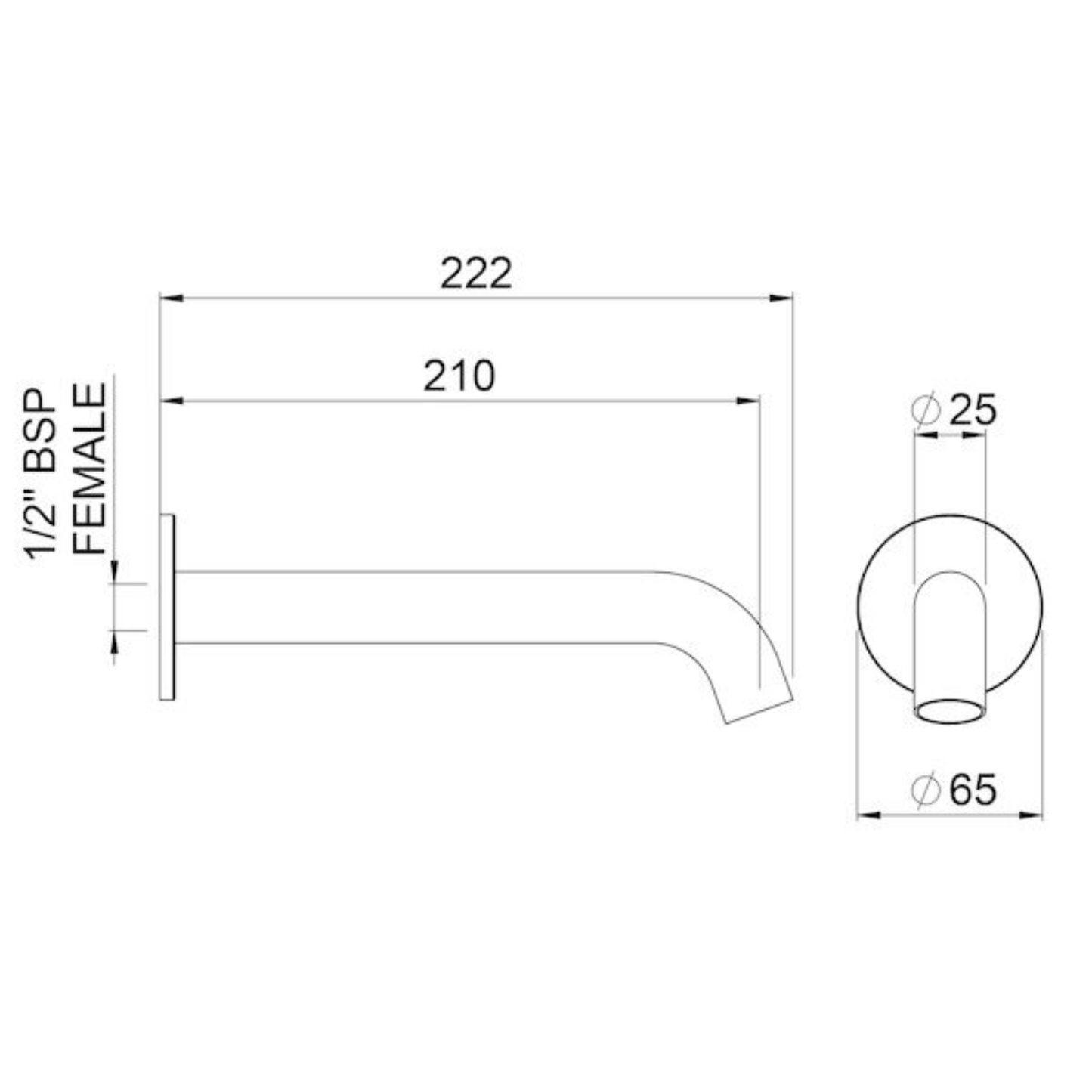 Methven Minimalist MK2 Wall Mounted Bath Spout | Available in 3 Colours