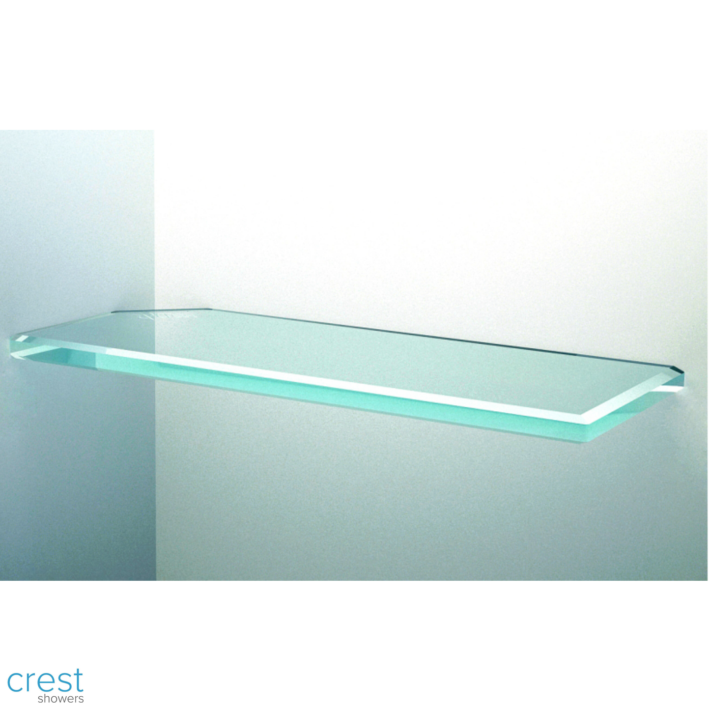 Crest Showers Rectangle Floating Glass Shelves | 100 x 250mm