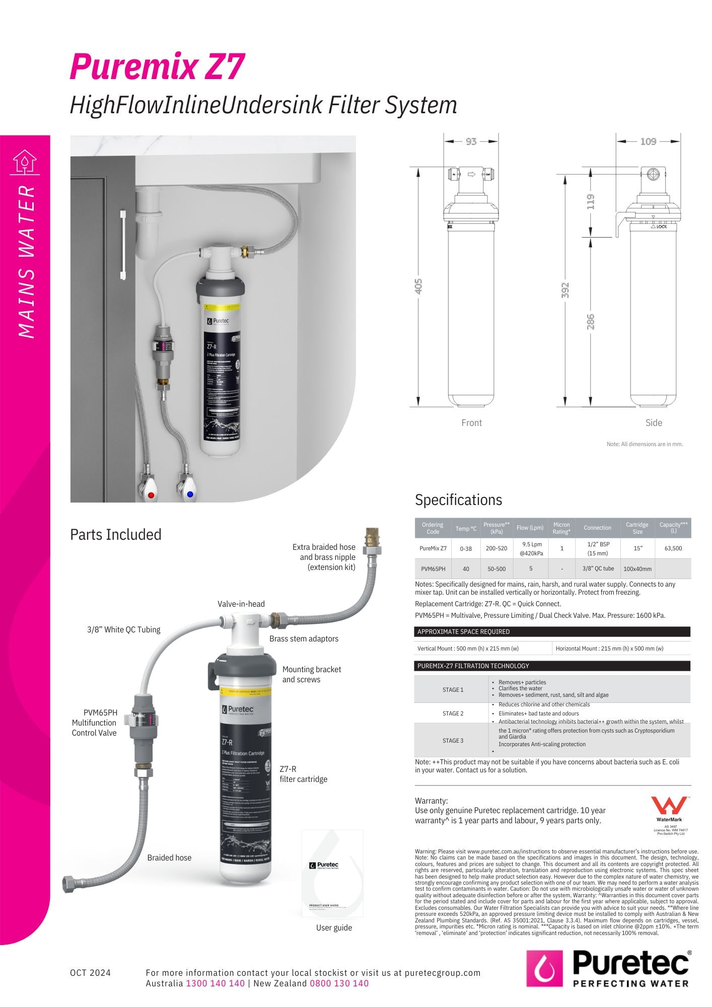 Puretec PureMix Z7 Inline Water Filter