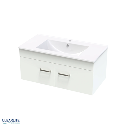 Clearlite Pacific Door Only Wall Hung Vanity 900mm | Available in 3 Colours