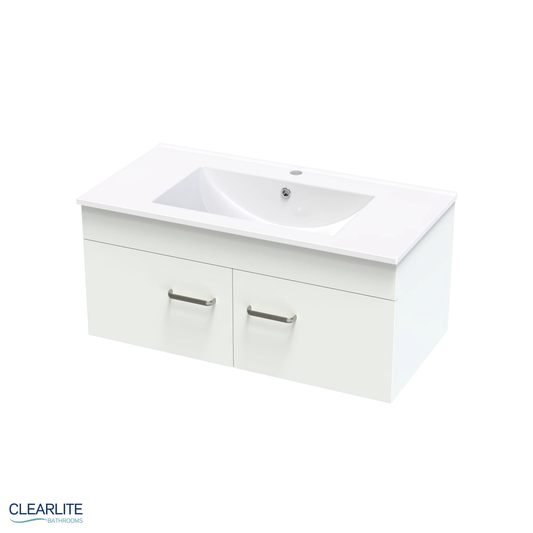 Clearlite Pacific Door Only Wall Hung Vanity 900mm | Available in 3 Colours