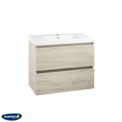 Englefield Valencia 2 Drawer Wall Hung Vanity 750mm - Available in 3 Colours