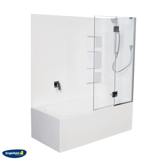Englefield Evora Freestanding Shower Over Bath Combo with Split Bath Screen