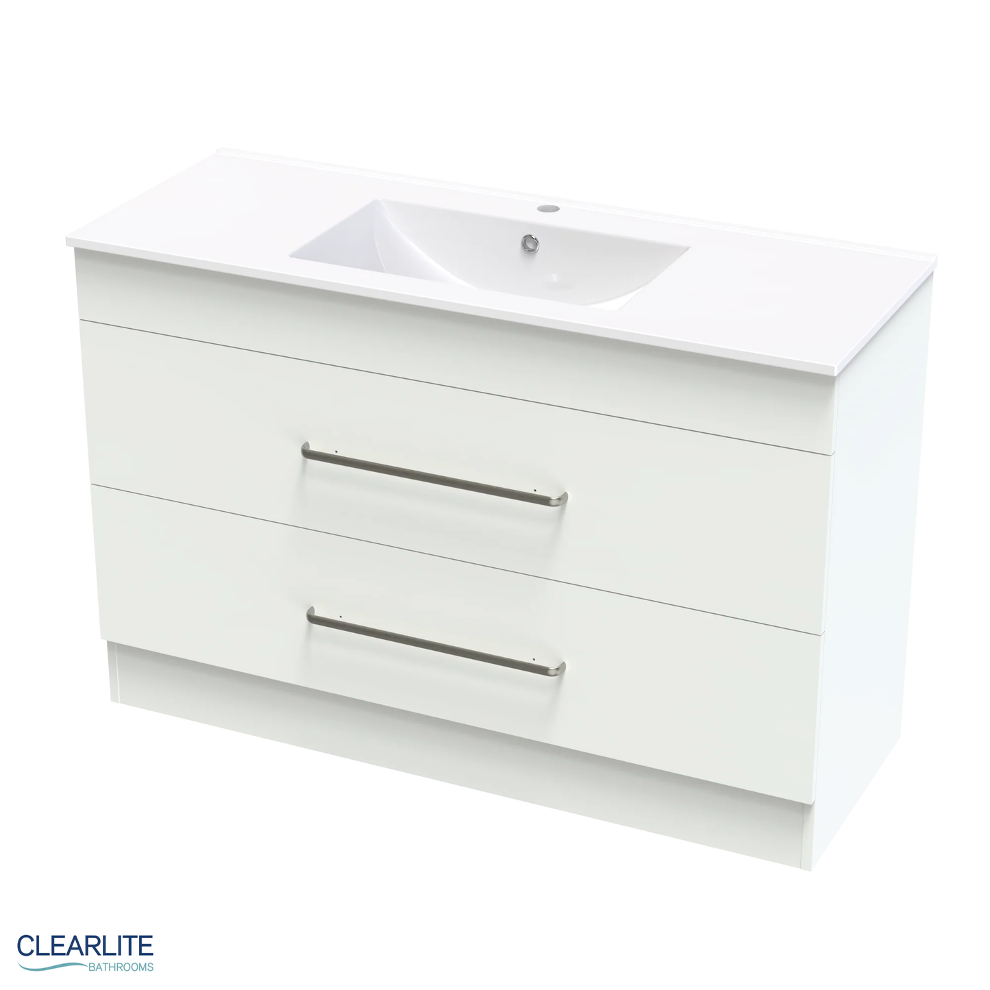 Clearlite Pacific Double Drawer Floor Standing Vanity 1200 - Available in 3 Colours