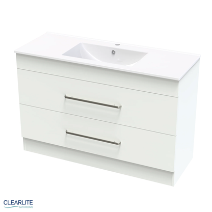 Clearlite Pacific Double Drawer Floor Standing Vanity 1200 - Available in 3 Colours