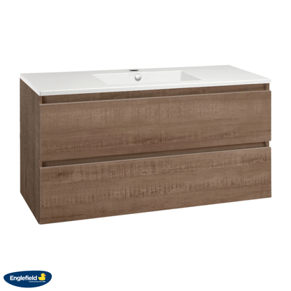 Englefield Valencia 2 Drawer Wall Hung Vanity 1200mm - Available in 3 Colours
