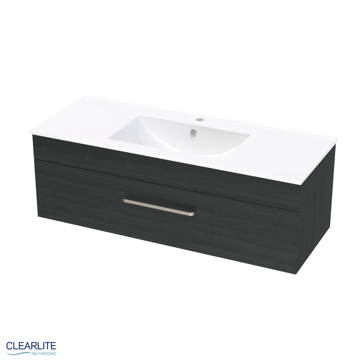 Clearlite Pacific Single Drawer Wall Hung Vanity 1200mm - Available in 3 Colours