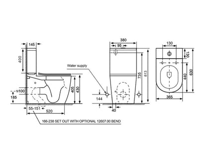 Elementi Uno CC Back to Wall Toilet Suite