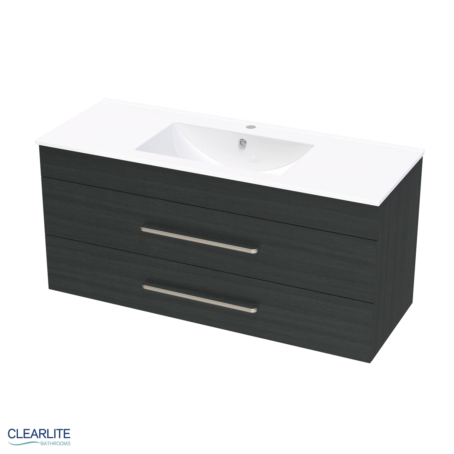 Clearlite Pacific Double Drawer Wall Hung Vanity 1200mm - Available in 3 Colours