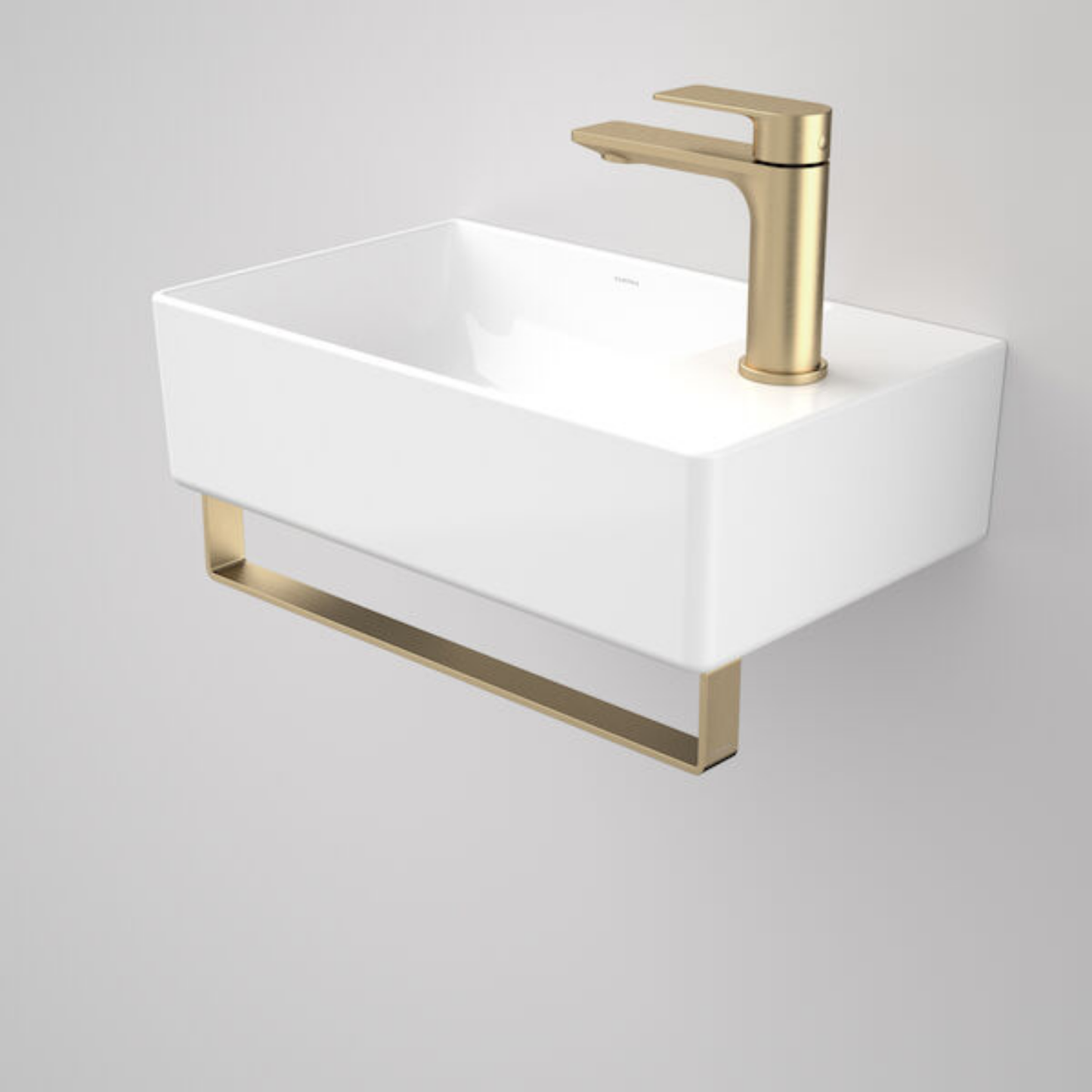Caroma Urbane II Hand Wall Basin Integrated Rail 428mm - Available in 5 Colours